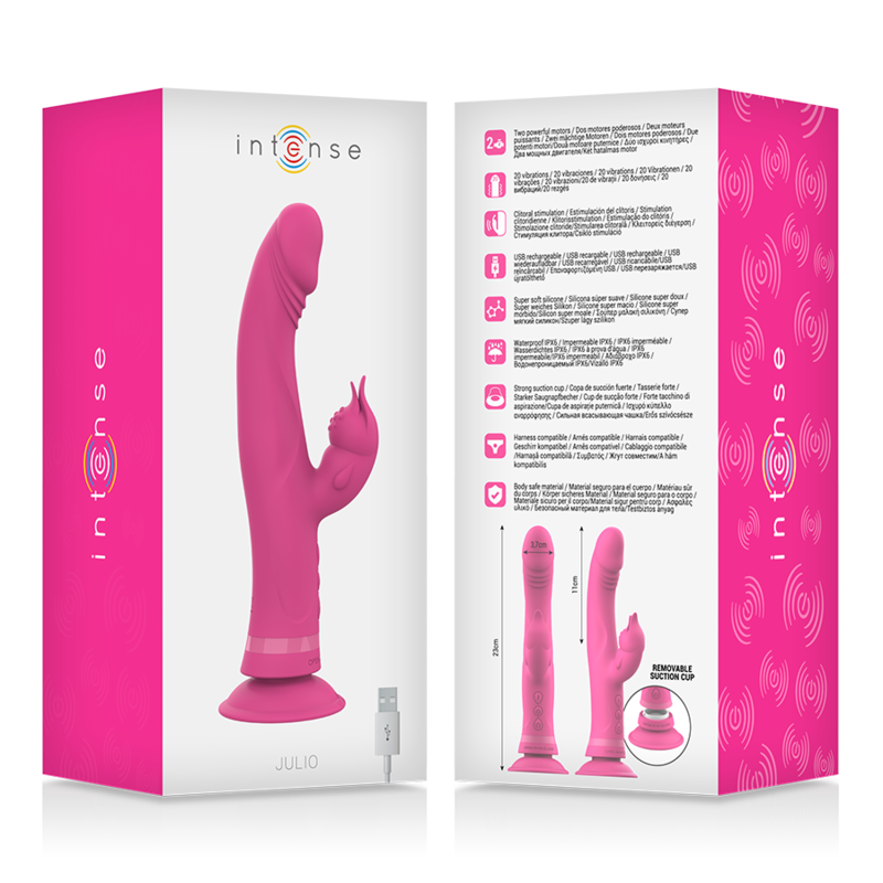 Intense Fun Intense - Julio Rabbit Vibrator Pink Silicone