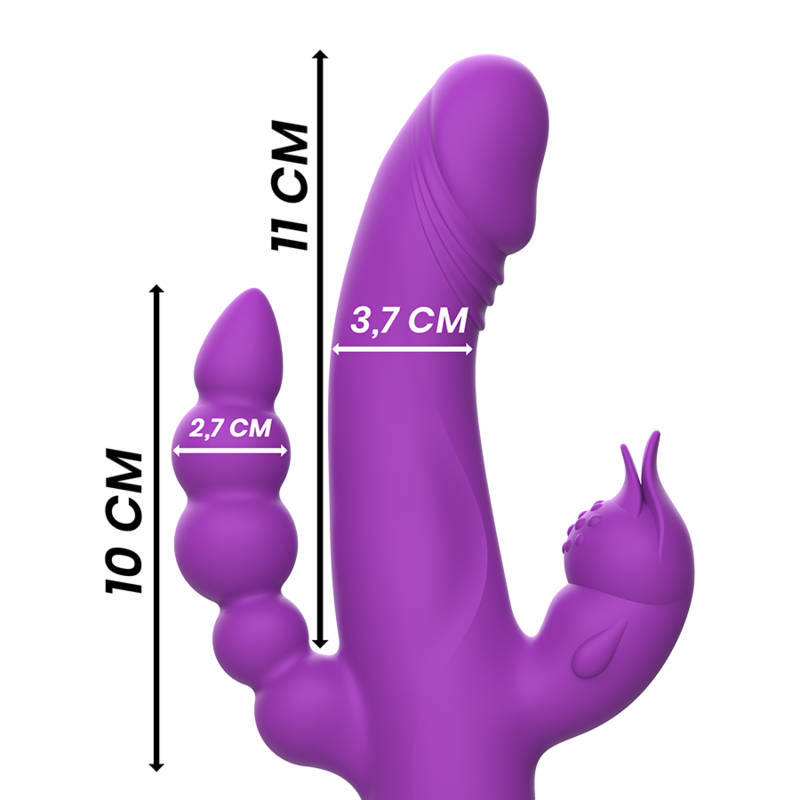 Intense Fun Intense - Casanova Rabbit Silicone Vibrator Triple Motor Purple