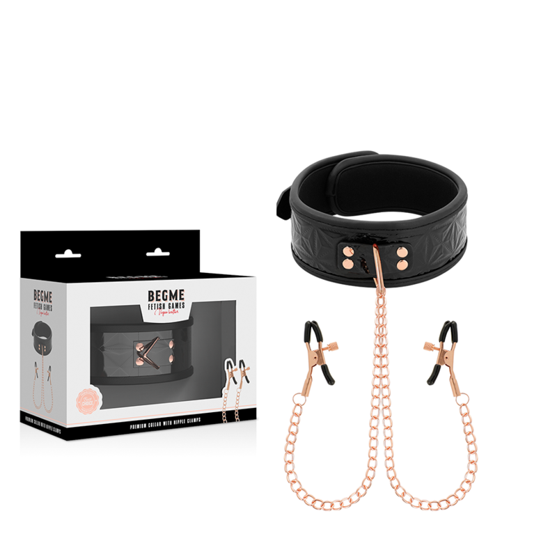 Begme Black Edition Begme - Black Edition Collar With Nipple Clamps With Neoprene Lining