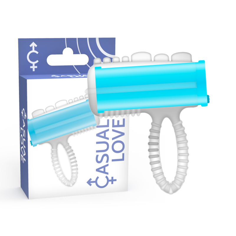 Casual Love Ring Tongue Vibrating Blue