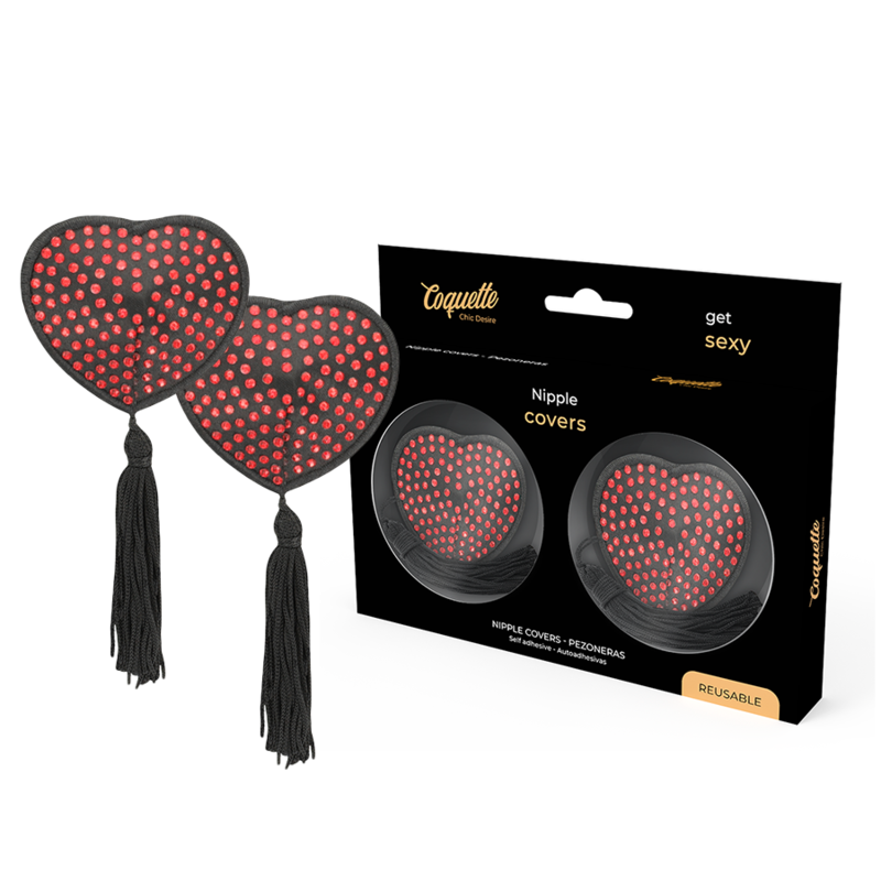Coquette Accessories Coquette Chic Desire - Nipple Covers Heart Black / Red