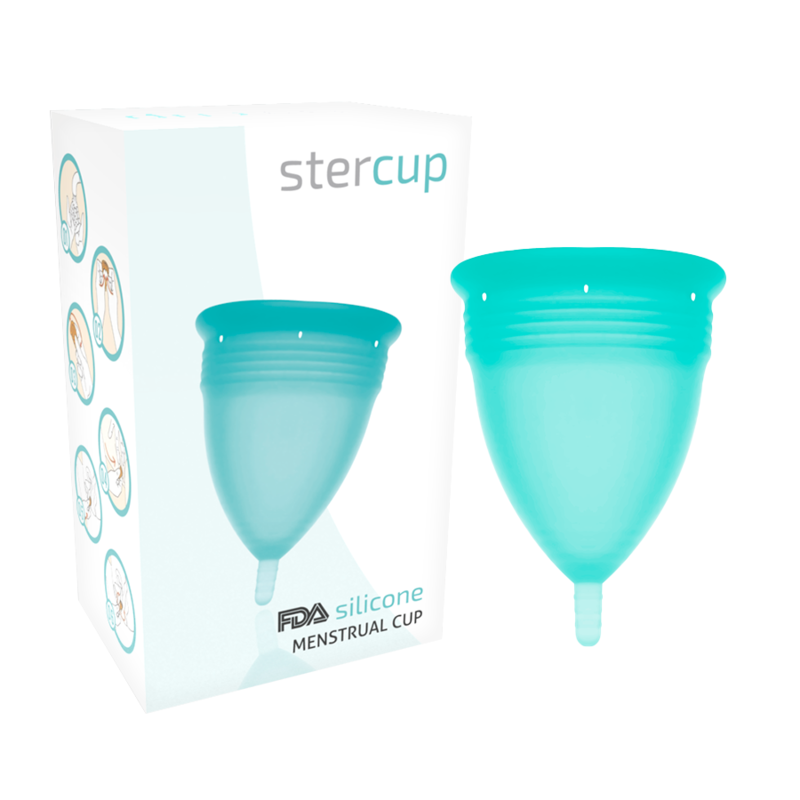 Stercup Fda Silicone Menstrual Cup Aquamarine - Size L