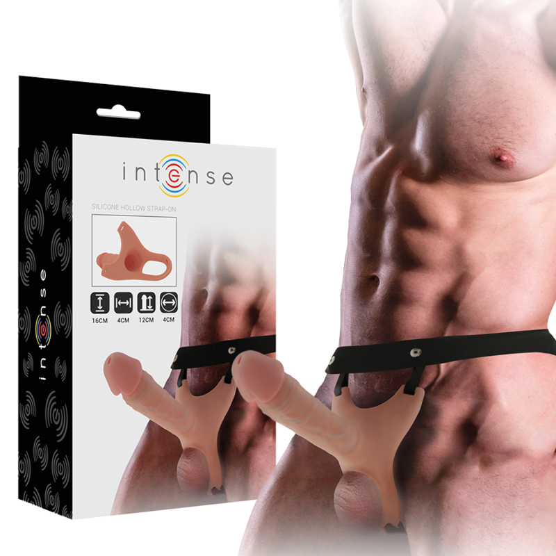 Intense Couples Toys Intense - Hollow Harness With Silicone Dildo 16 X 3.5 Cm