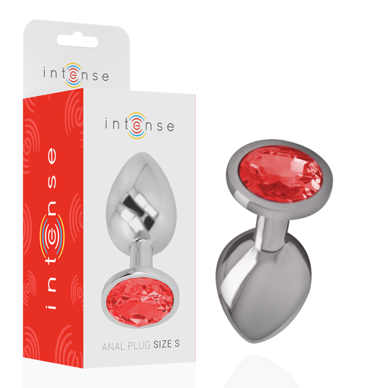 Intense Anal Toys Intense - Aluminum Metal Anal Plug With Red Crystal Size S