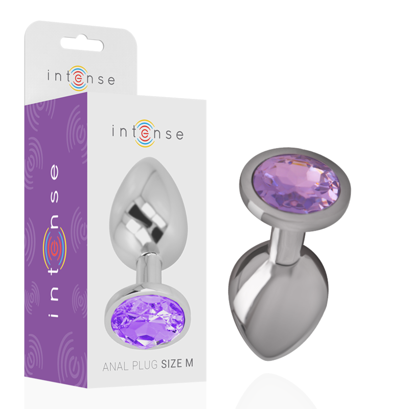 Intense Anal Toys Intense - Aluminum Metal Anal Plug With Violet Crystal Size M