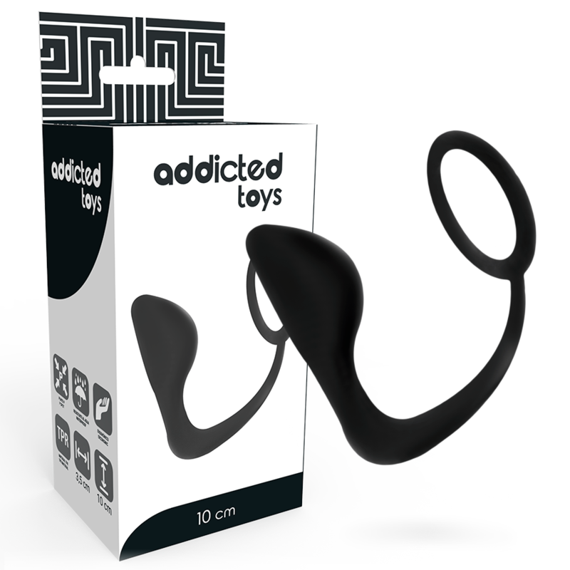 Addicted Toys Anal Plug With Black Penis Ring