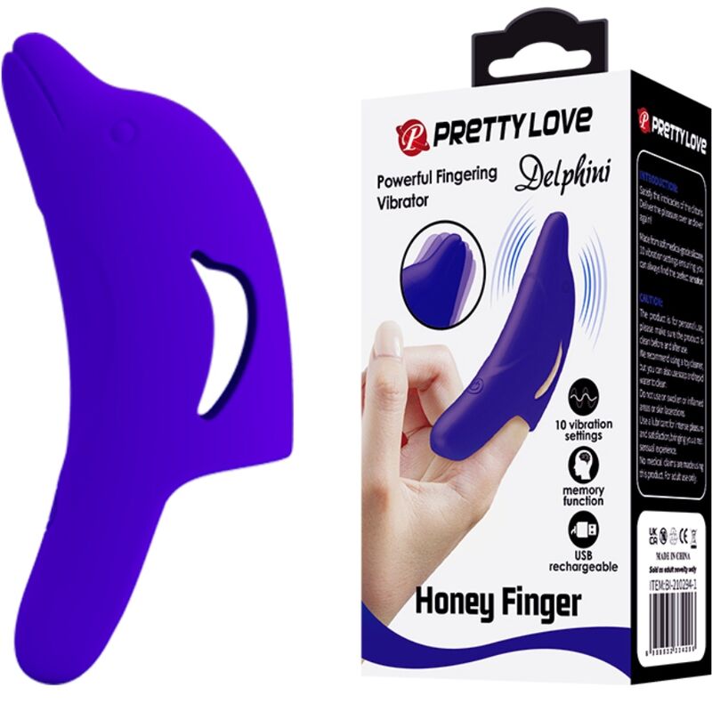 Pretty Love Delphini Powerful Dark Blue Finger Stimulator