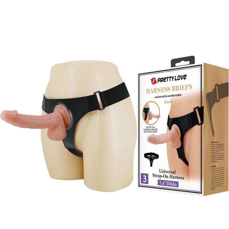 Pretty Love Harness Briefs Universal Harness With Dildo Kevin 19 Cm Natural