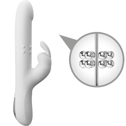 Pretty Love Reese Vibrator with Rotating Beads and Thrusting White