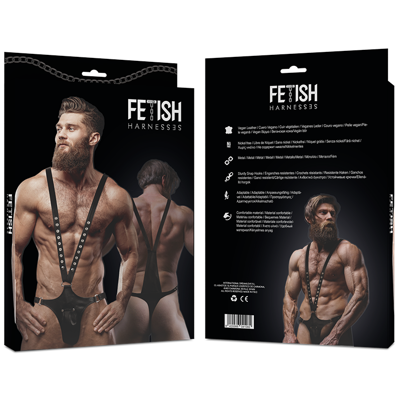 Fetish Submissive Attitude Mens V-Shaped Eco-Leather Harness