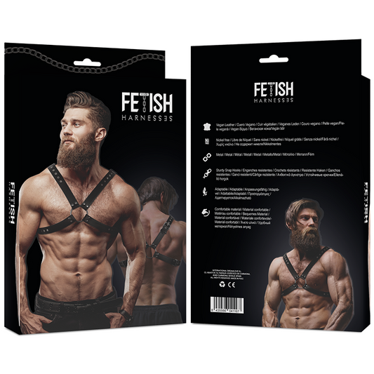 Fetish Submissive Attitude Mens Cross Chest Eco-Leather Harness