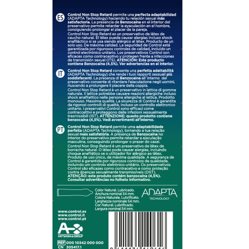 Control Condoms Control - Non Stop Retard Condoms 12 Units