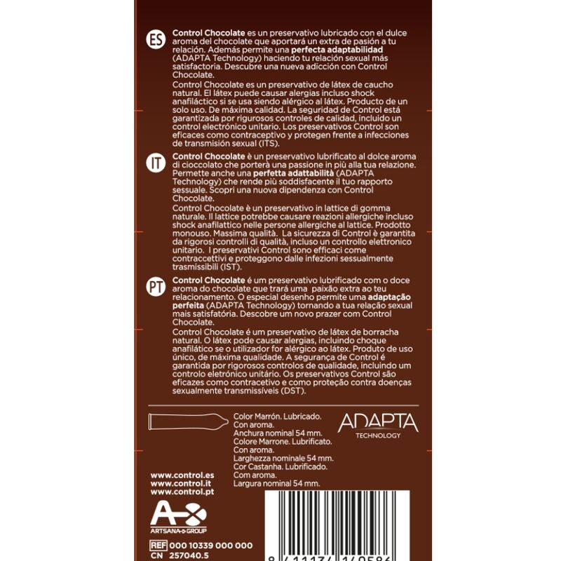 Control Condoms Control - Adapta Chocolate Condoms 12 Units