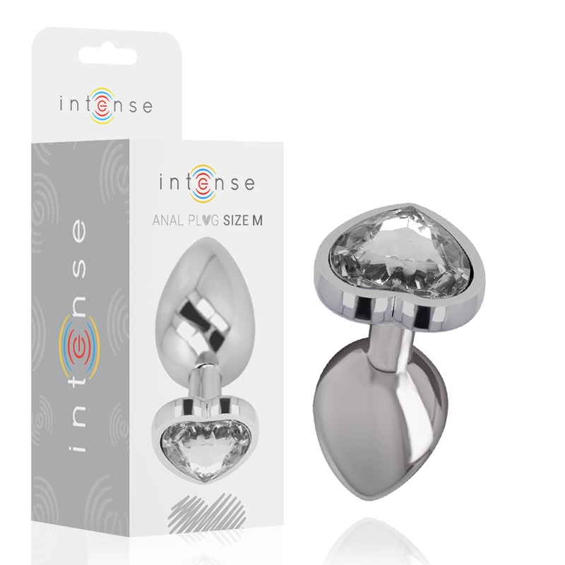 Intense Anal Toys Intense - Aluminum Metal Anal Plug White Heart Size M
