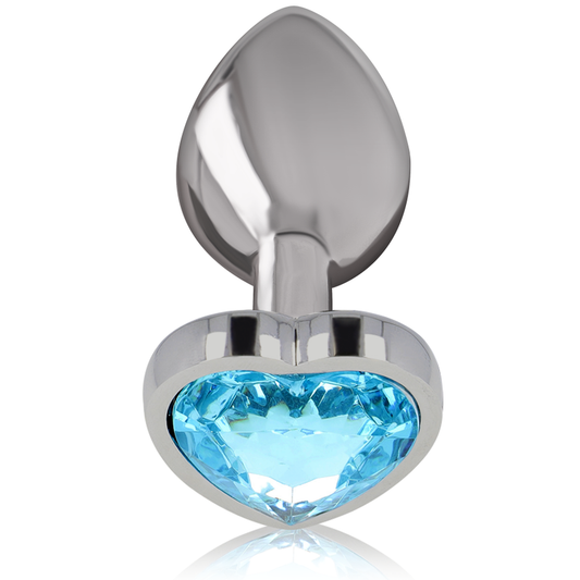 Intense Anal Toys Intense - Aluminum Metal Anal Plug Blue Heart Size M