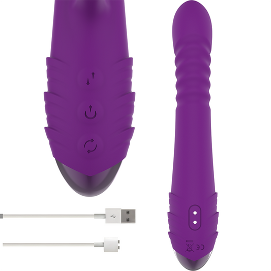 Intense Fun Intense - Iggy Multifunction Rechargeable Vibrator Up & Down With Clitoral Stimulator Purple