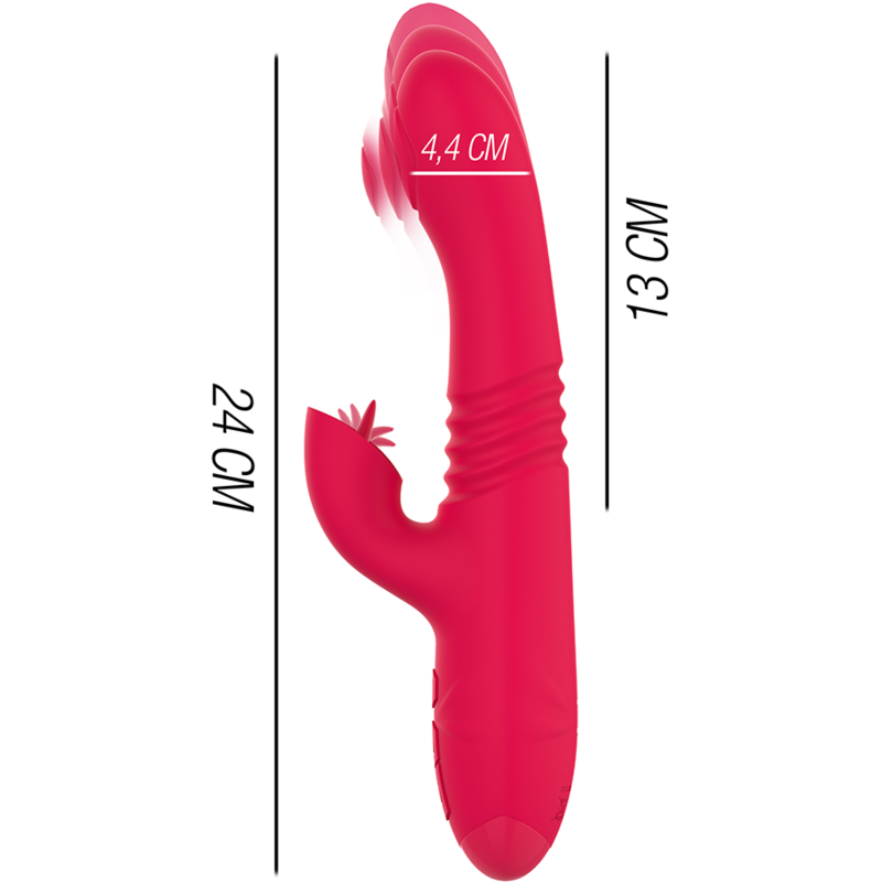 Intense Fun Intense - Dua Multifunction Rechargeable Up & Down Vibrator With Red Tongue