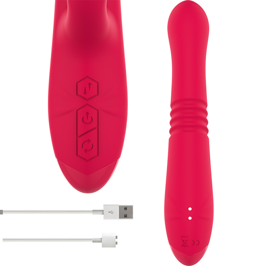 Intense Fun Intense - Dua Multifunction Rechargeable Up & Down Vibrator With Red Tongue