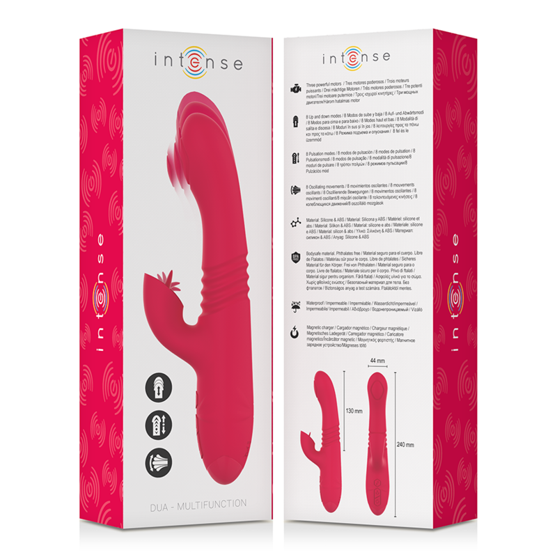 Intense Fun Intense - Dua Multifunction Rechargeable Up & Down Vibrator With Red Tongue