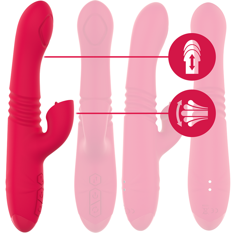 Intense Fun Intense - Dua Multifunction Rechargeable Up & Down Vibrator With Red Tongue