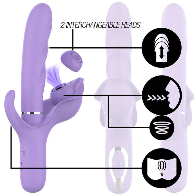 Intense Fun Intense - Billie Multifunction Rechargeable Vibrator Suction & Pulsing Purple