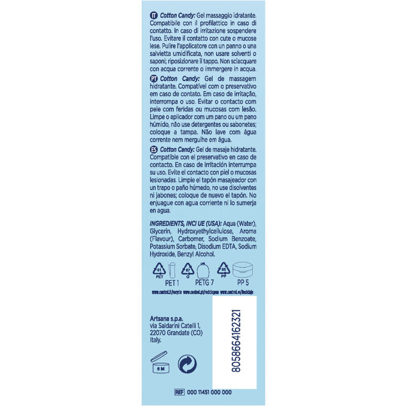Control Lubes Control - Cotton Candy Massage Gel 3 In 1 200 Ml