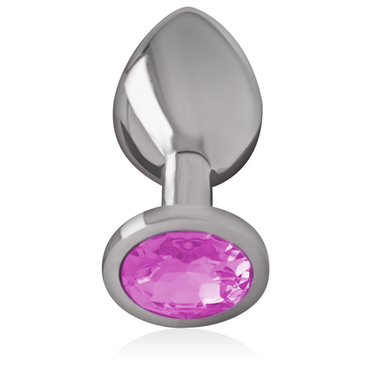 Intense Anal Toys Intense - Aluminum Metal Anal Plug With Pink Crystal Size L