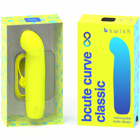 B Swish Bcute Curve Infinite Classic Rechargeable Silicone Vibrator Yellow