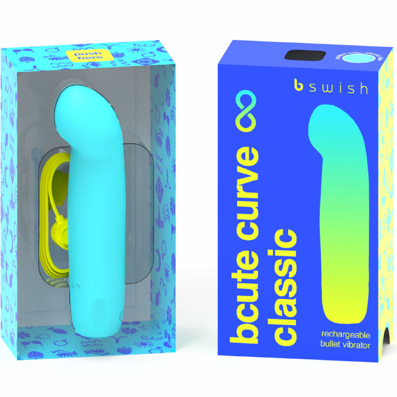 B Swish Bcute Curve Infinite Classic Rechargeable Vibrator Blue Silicone