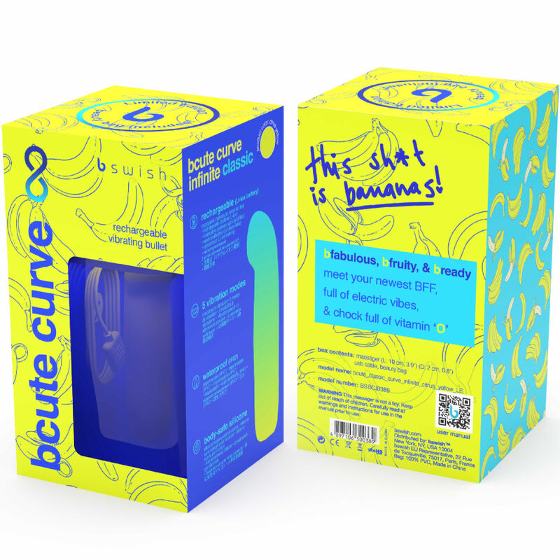 B Swish Bcute Curve Infinite Classic Limited Edition Rechargeable Silicone Vibrator Yellow