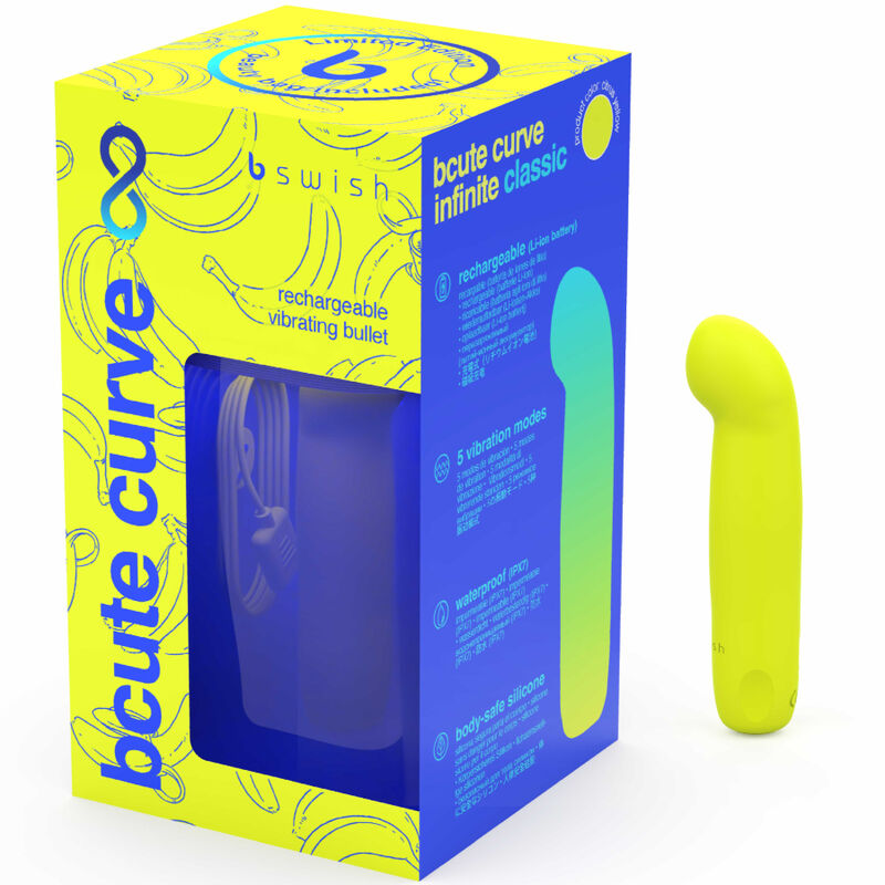 B Swish Bcute Curve Infinite Classic Limited Edition Rechargeable Silicone Vibrator Yellow