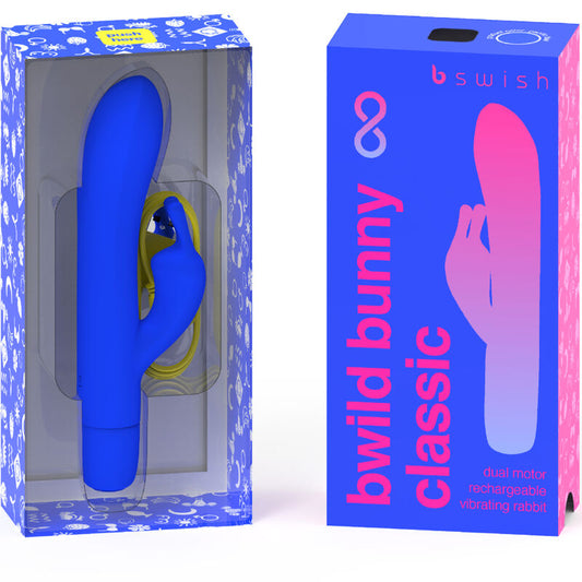 B Swish Bwild Bunny Infinite Classic Rechargeable Vibrator Blue Silicone