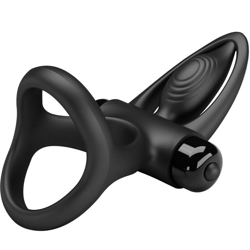 Pretty Love Male Pretty Love - Vibrating Ring 10 Vibrations Black Silicone