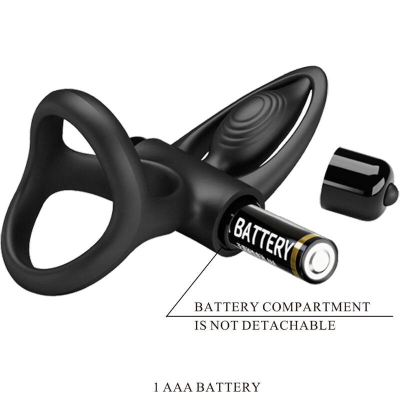 Pretty Love Male Pretty Love - Vibrating Ring 10 Vibrations Black Silicone