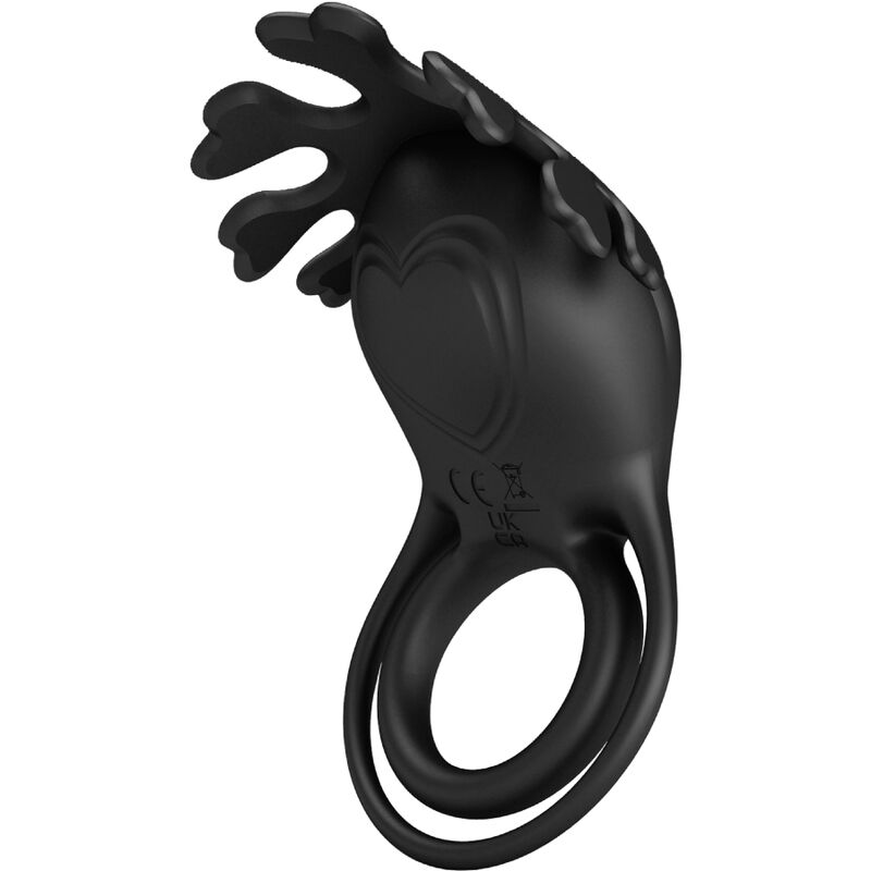 Pretty Love Male Pretty Love - Ruben Vibrator Ring 7 Vibrations Black Silicone