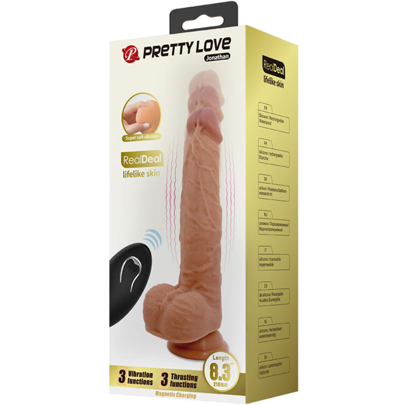 Pretty Love High Grade Pretty Love - Jonathan Silicone Dildo 3 Vibrations + 3 Insertion Measurements Remote Control 21 Cm