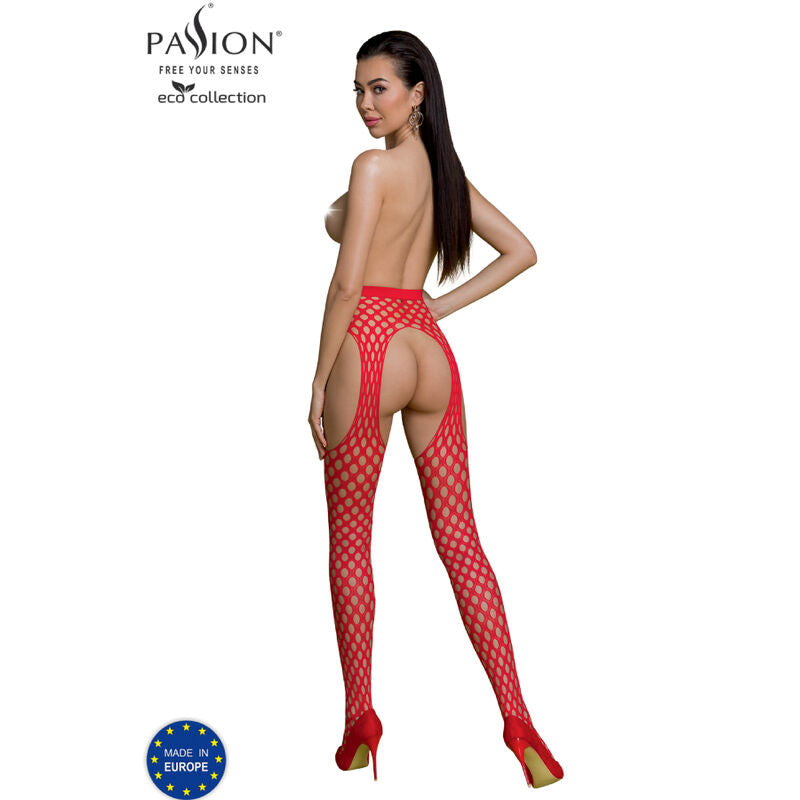 Passion Woman Garter & Stock Passion - Eco Collection Bodystocking Eco S003 Red