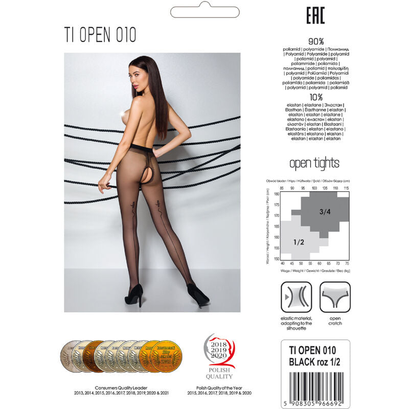 Passion Woman Garter & Stock Passion - Tiopen 010 Medias Negro 1/2 20 Den