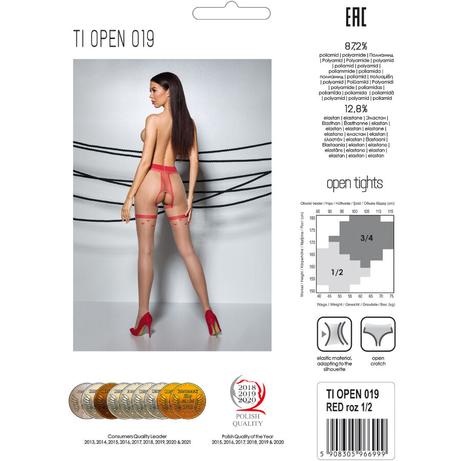 Passion Woman Garter & Stock Passion - Tiopen 019 Black Tights 1/2 20 Den