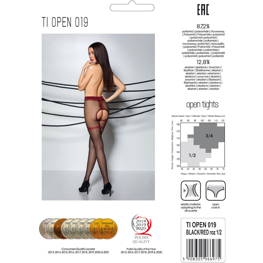 Passion Woman Garter & Stock Passion - Tiopen 019 Black Tights 1/2 20 Den