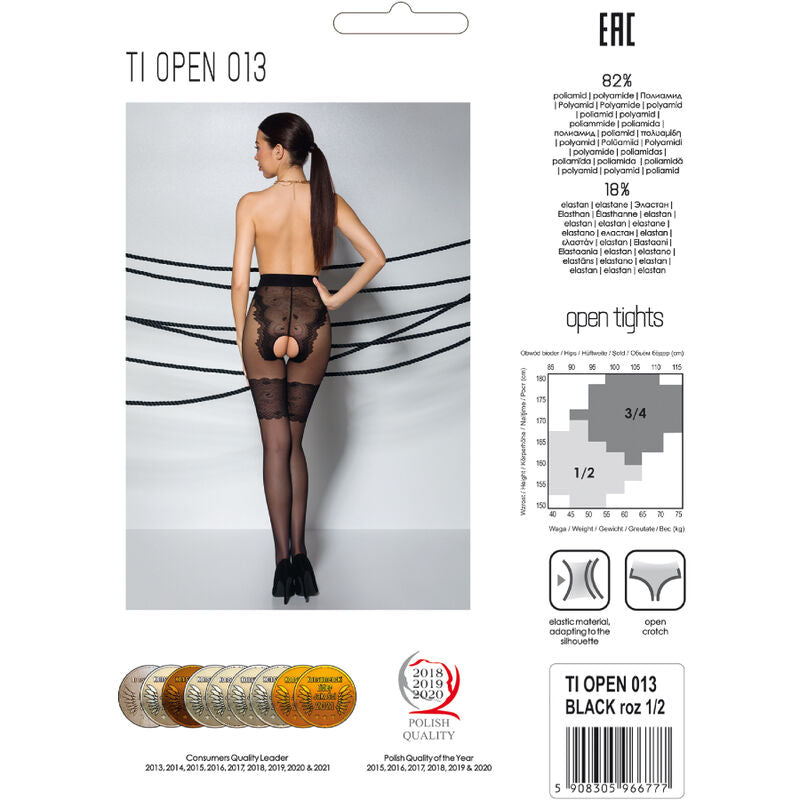 Passion Woman Garter & Stock Passion - Tiopen 013 Black Tights 1/2 20/40 Den