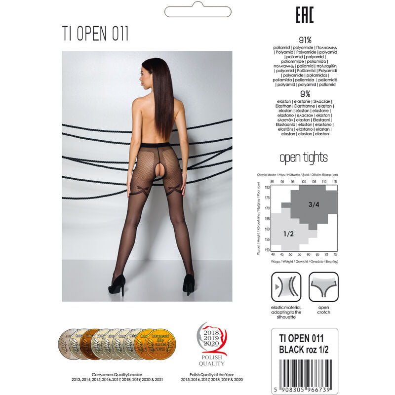 Passion Woman Garter & Stock Passion - Tiopen 011 Black Tights 1/2 20 Den