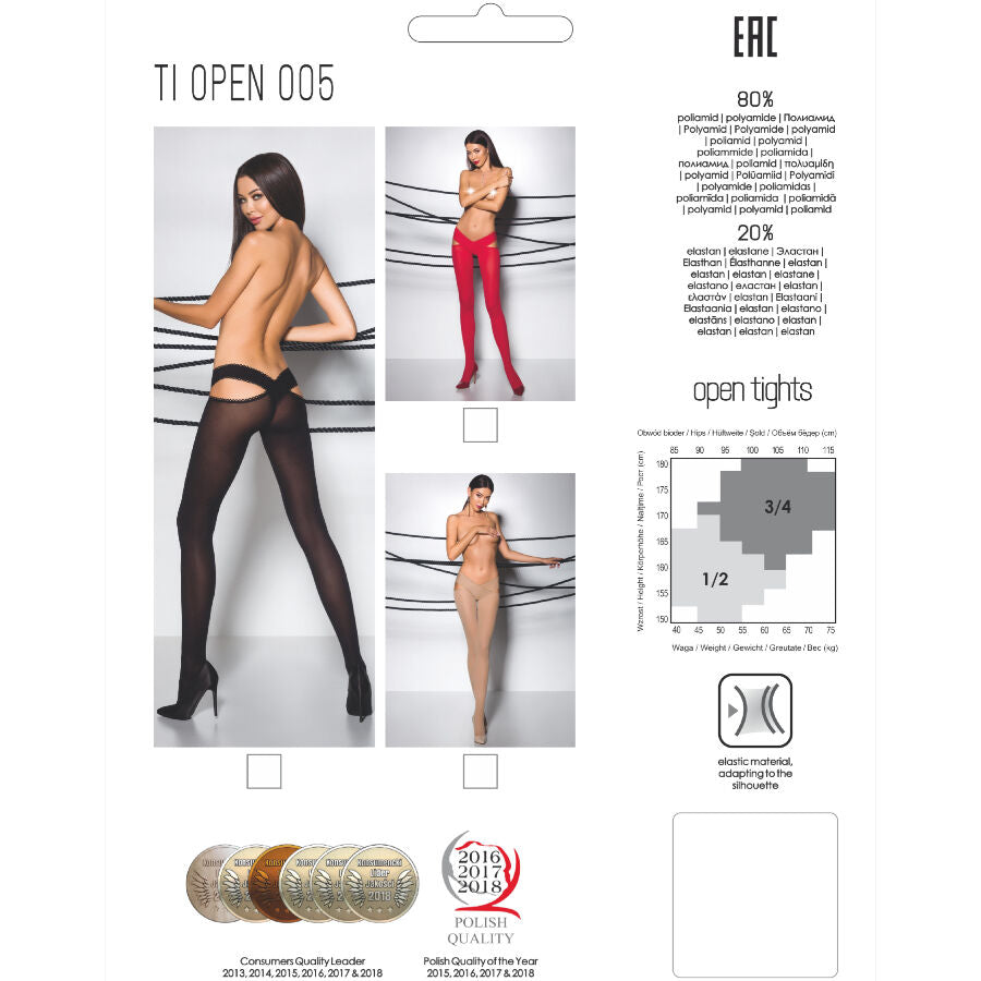 Passion Woman Garter & Stock Passion - Tiopen 005 Medias Negro 3/4 60 Den