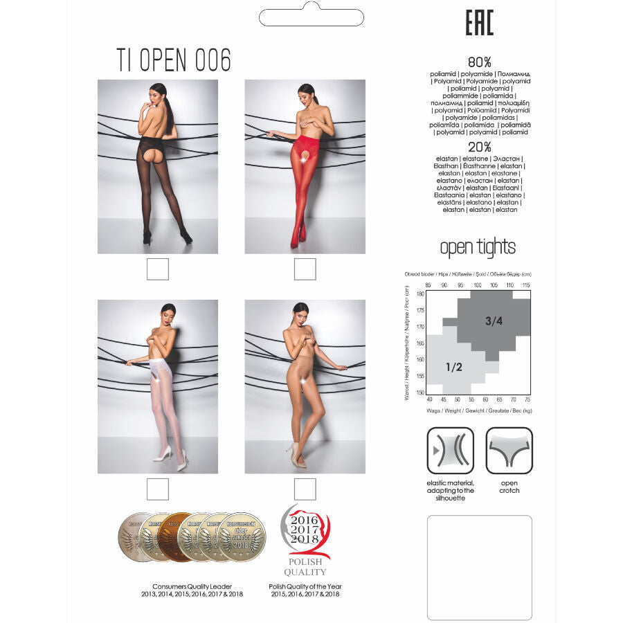 Passion Woman Garter & Stock Passion - Tiopen 006 Medias Rojo 1/2 30 Den