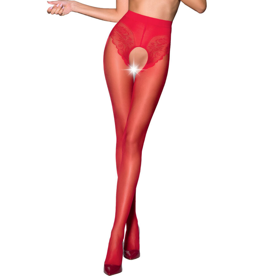 Passion Woman Garter & Stock Passion - Tiopen 006 Medias Rojo 1/2 30 Den