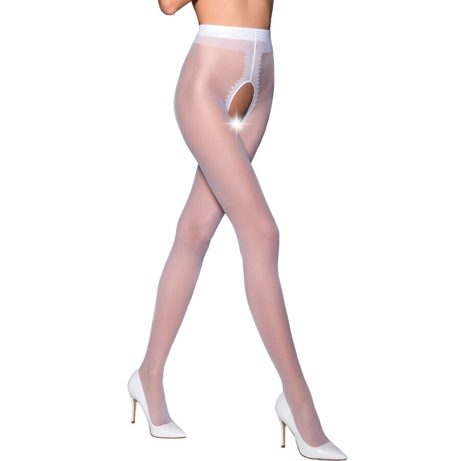 Passion Woman Garter & Stock Passion - Tiopen 007 Medias Blanco 3/4 20 Den