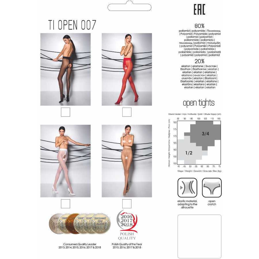 Passion Woman Garter & Stock Passion - Tiopen 007 Medias Blanco 3/4 20 Den
