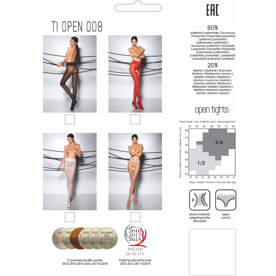 Passion Woman Garter & Stock Passion - Tiopen 008 White Tights 1/2 30 Den