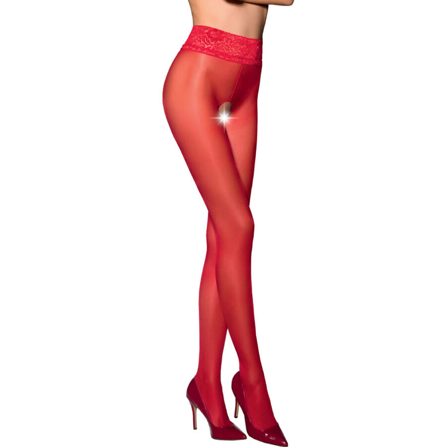Passion Woman Garter & Stock Passion - Tiopen 008 White Tights 1/2 30 Den