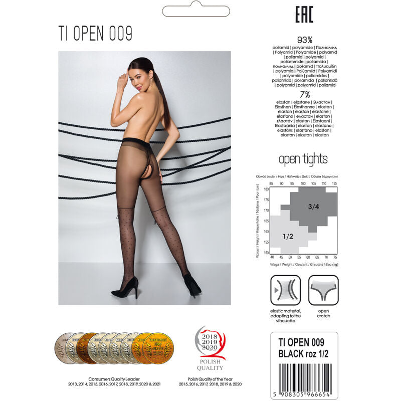 Passion Woman Garter & Stock Passion - Tiopen 009 Black Tights 1/2 20 Den